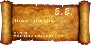 Bieber Blandina névjegykártya